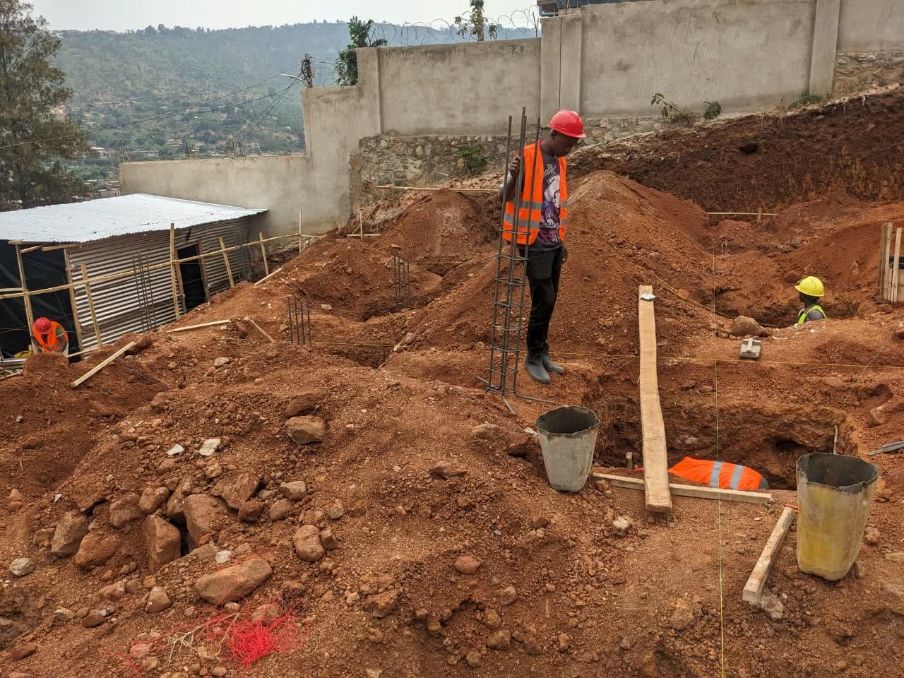 HDCG crew working a foundation site in Kigali